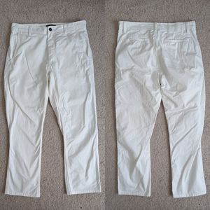Banana Republic Relaxed Tapered Fit White Chino Pants [TAILORED]